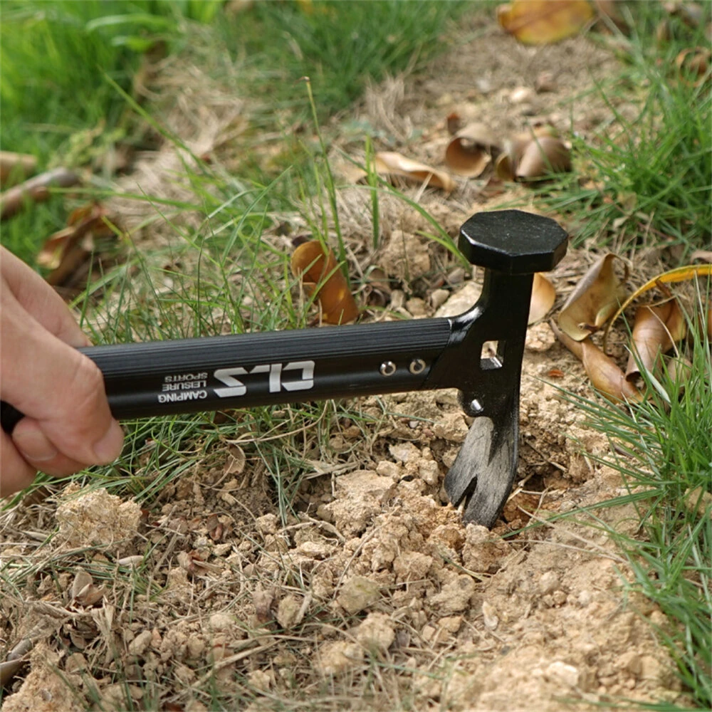 IPRee CLS Outdoor Tools Double Head Mini Tent Hammer Multi Functional Stainless Steel Aluminum Alloy Handle Camping Skyline Hammer Small Hammer — view 7