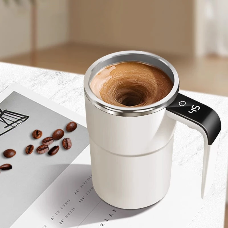 IPRee Intelligent Magnetic Auto-Stirring Cup with LED Display Temperature 380ml Rechargeable Portable Mixing Coffee Mug For Home & Office Use — view 2
