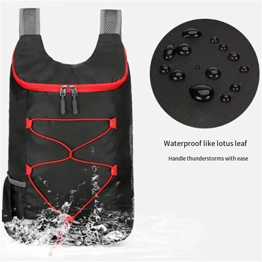 IPRee Multifunctional Outdoor Folding Backpack High Density Lightweight Waterproof Nylon Fabric Sports Bag for Camping Hiking Travel — view 7