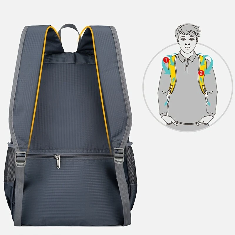 IPRee Outdoor Foldable Ultralight Backpack for Camping Travel Hiking Men Women Waterproof Fishing Cycling Folding Backpack Daypack — view 6
