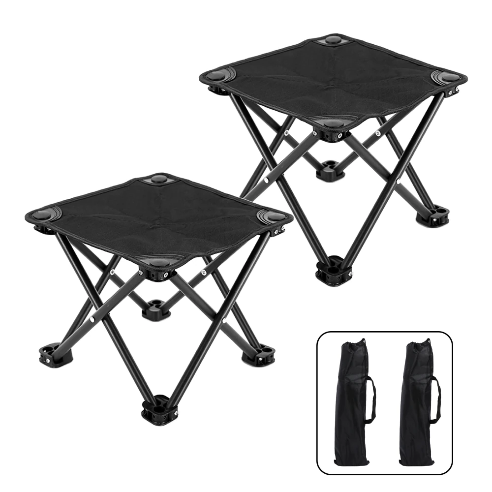 IPRee Portable Camping Folding Chair Footrest Compact Lightweight Travel Foot Rest Stool for Outdoor Park Lawn BBQ with Storage Bag