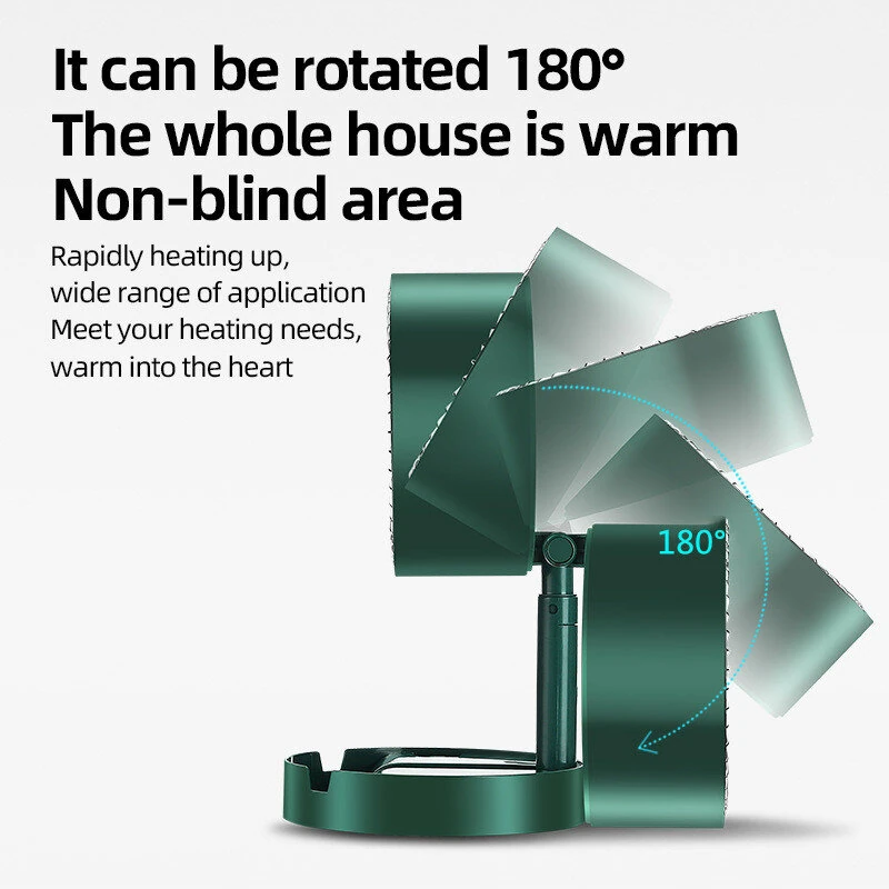IPRee Portable Fast Heating Fan Heater 800W Electric Vertical Desktop PTC Small Portable Folding Telescopic Hot Air Blower — view 3