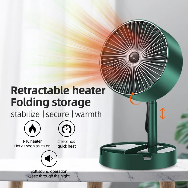 IPRee Portable Fast Heating Fan Heater 800W Electric Vertical Desktop PTC Small Portable Folding Telescopic Hot Air Blower — view 4