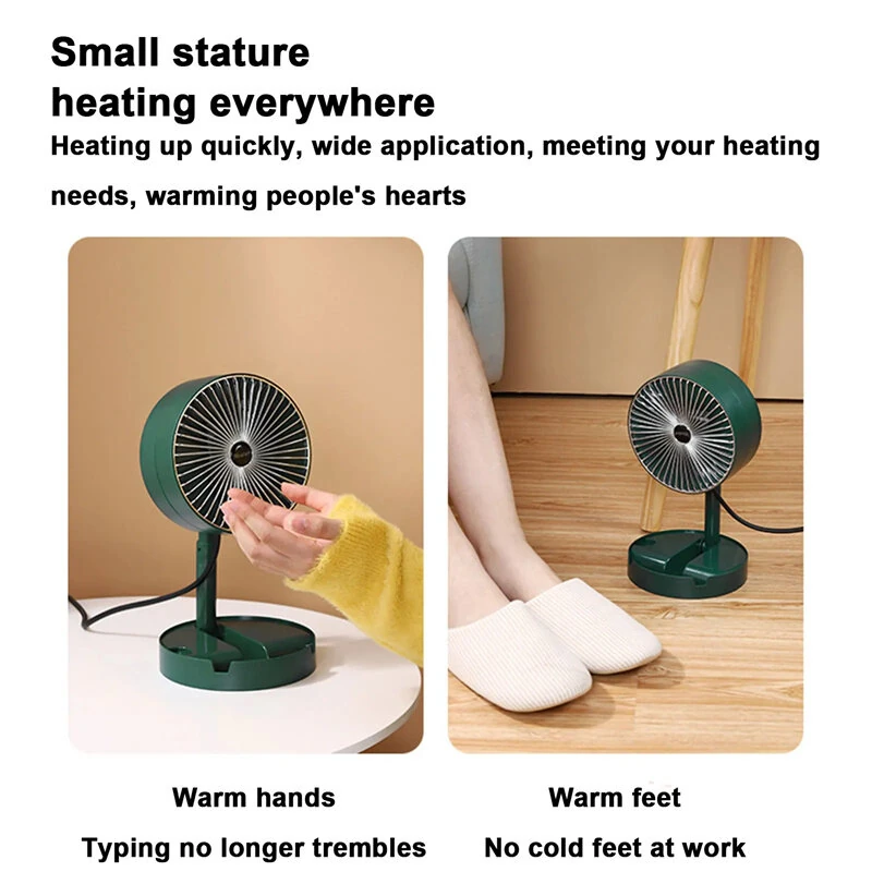 IPRee Portable Fast Heating Fan Heater 800W Electric Vertical Desktop PTC Small Portable Folding Telescopic Hot Air Blower — view 9