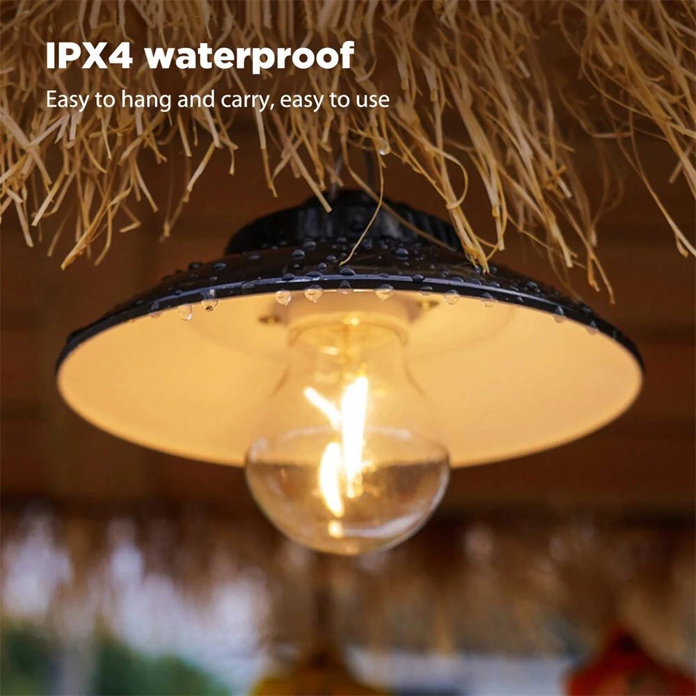 IPRee Portable Solar Retro Camp Lantern Type-C Rechargeable Hanging Light Dimmable Outdoor Garden Decoration Lamp for Camping Hiking Travel — view 7