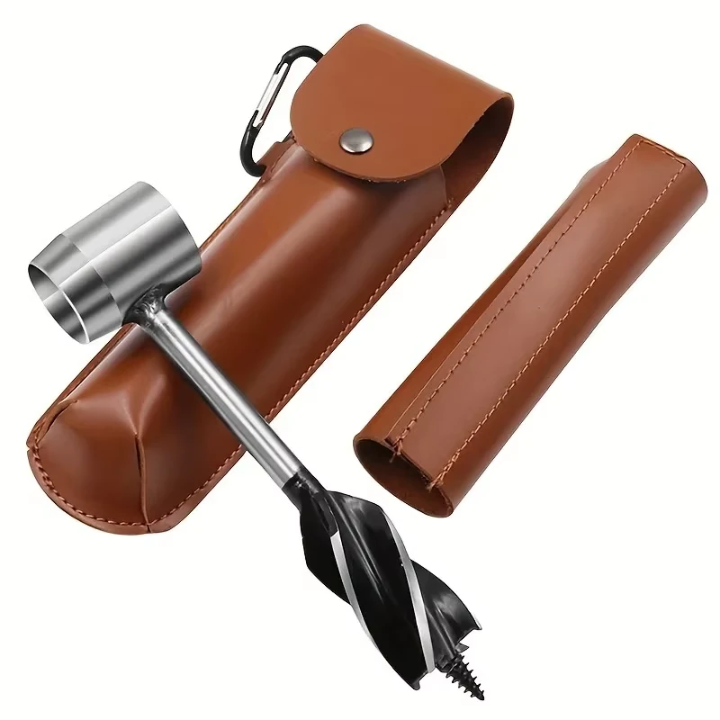 IPRee Portable Survival Hand Drill Auger Wrench with Bits Bushcraft Gear for Outdoor Camping Hiking Woodworking and Jungle Crafts