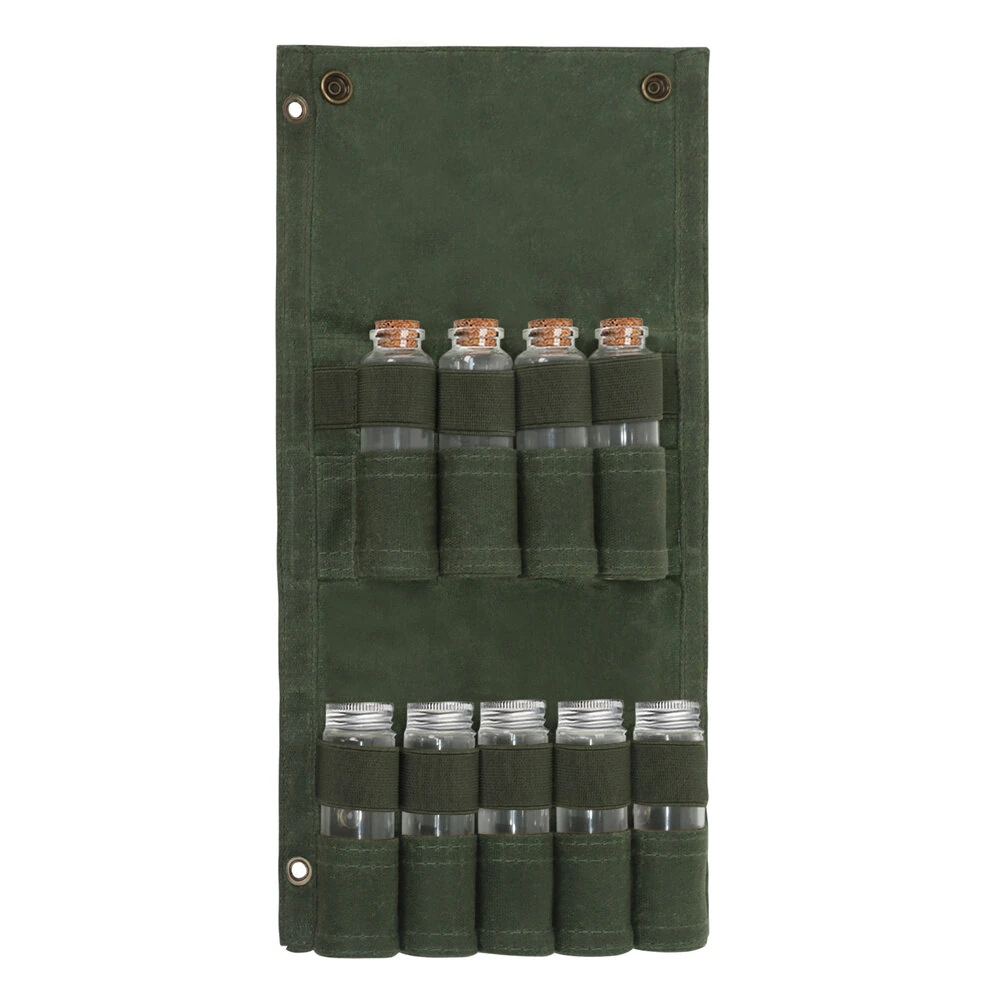 IPRee Reliable Outdoor Camping Spice Bottle Storage Bag Free with 9pcs Glass Spice Bottle Storage Bag BBQ Seasoning Bottle Canvas Bag — view 10