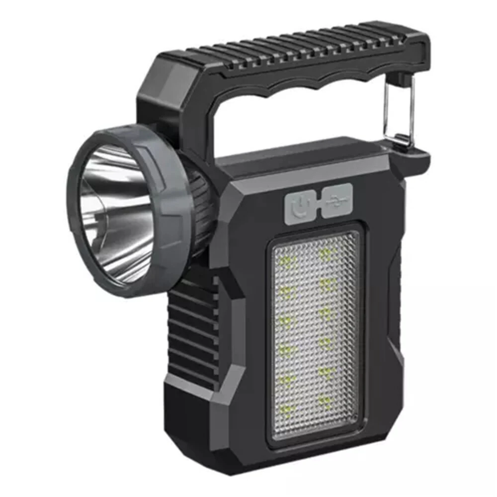 IPRee Solar Light LED Handheld Flashlights Type-C Rechargeable Portable Torch with 4 Modes COB Emergency Red and Blue Searchlight — IPRee