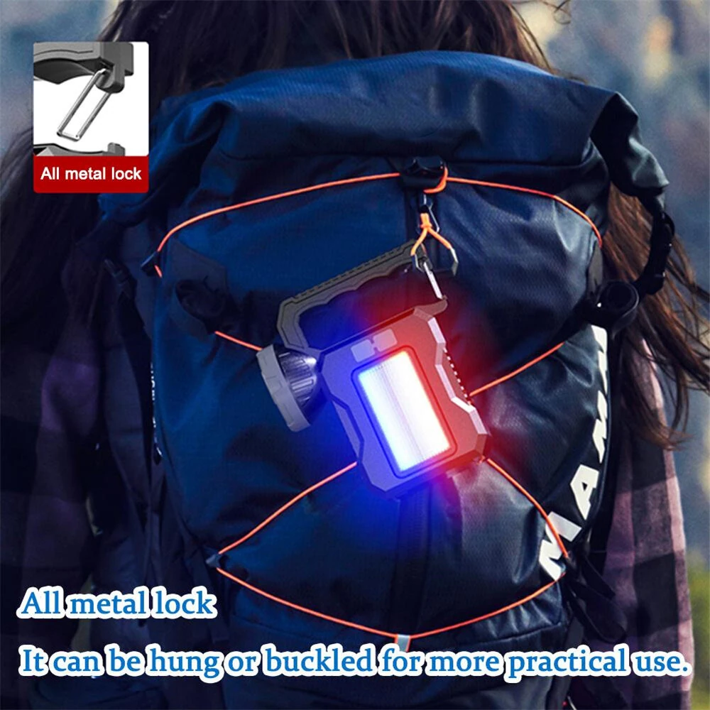 IPRee Solar Light LED Handheld Flashlights Type-C Rechargeable Portable Torch with 4 Modes COB Emergency Red and Blue Searchlight — view 11