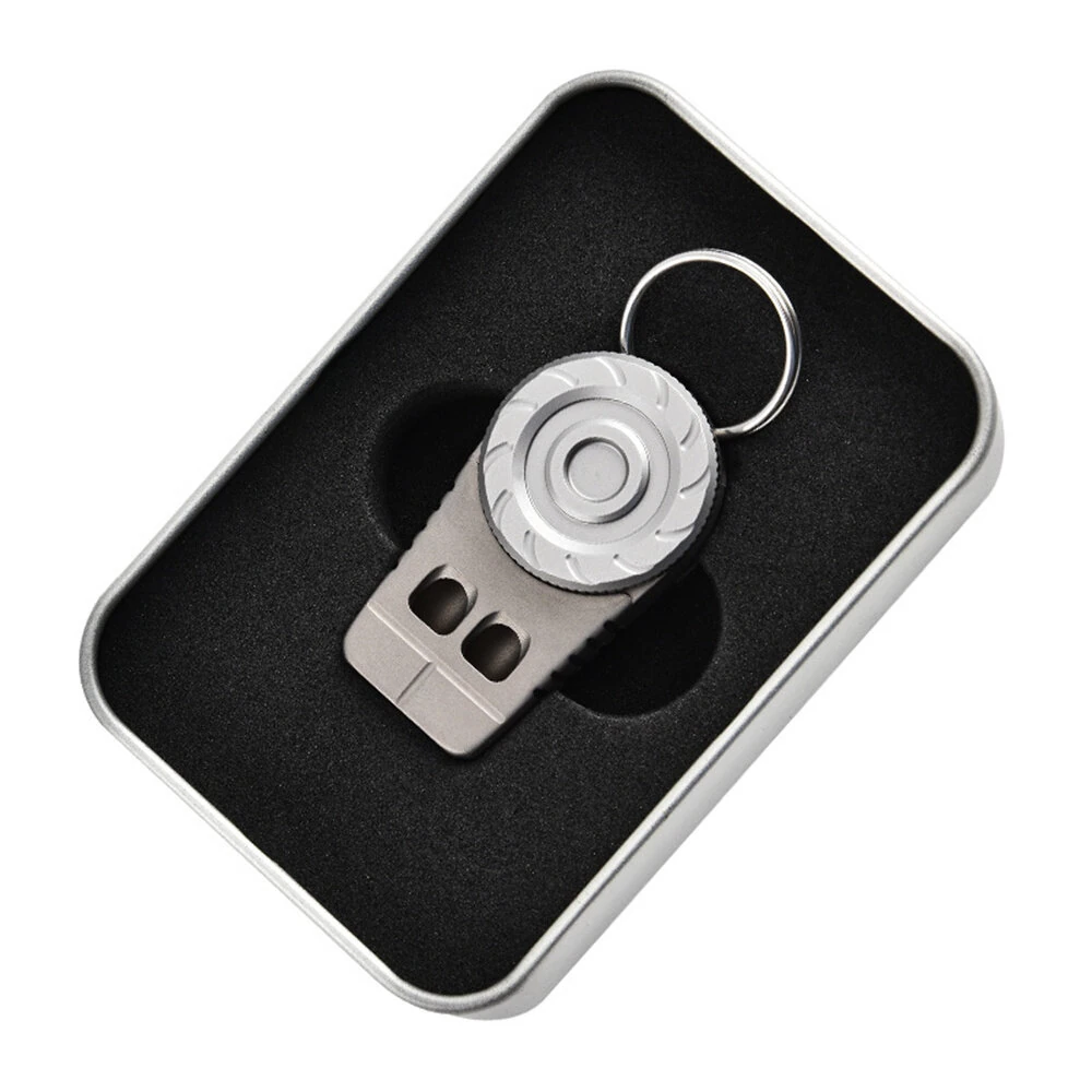 IPRee Titanium Alloy Outdoor Camping Rescue Whistle Dual Hole Camping Portable Keychain Multifunctional Decompression EDC Whistle — view 10