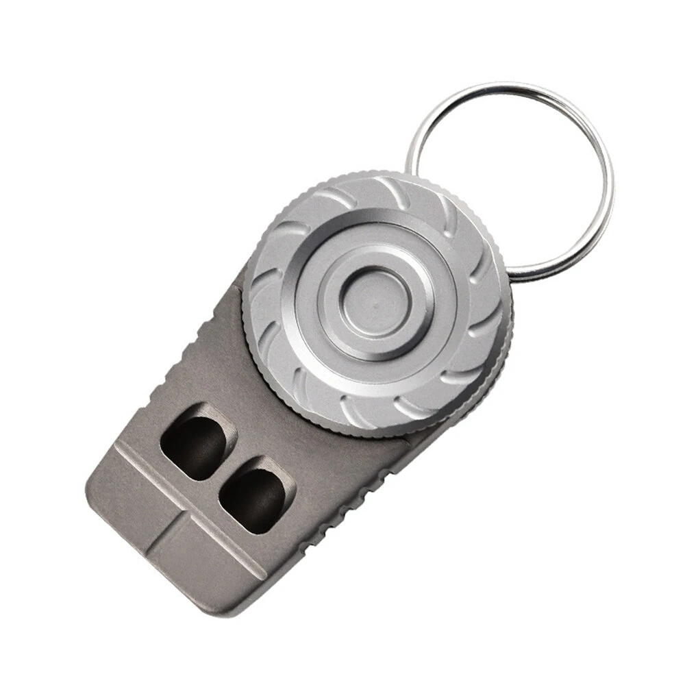 IPRee Titanium Alloy Outdoor Camping Rescue Whistle Dual Hole Camping Portable Keychain Multifunctional Decompression EDC Whistle — view 11