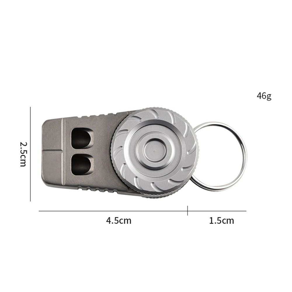 IPRee Titanium Alloy Outdoor Camping Rescue Whistle Dual Hole Camping Portable Keychain Multifunctional Decompression EDC Whistle — view 6