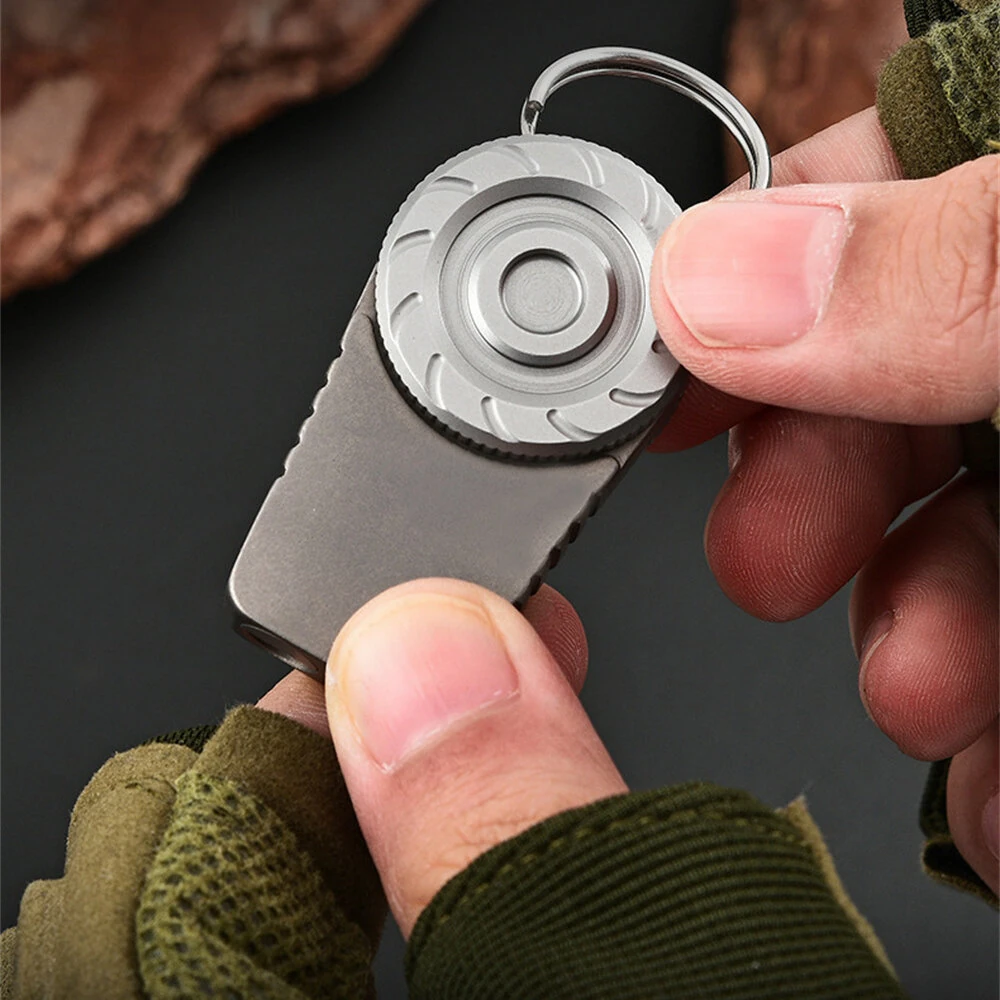 IPRee Titanium Alloy Outdoor Camping Rescue Whistle Dual Hole Camping Portable Keychain Multifunctional Decompression EDC Whistle — view 9