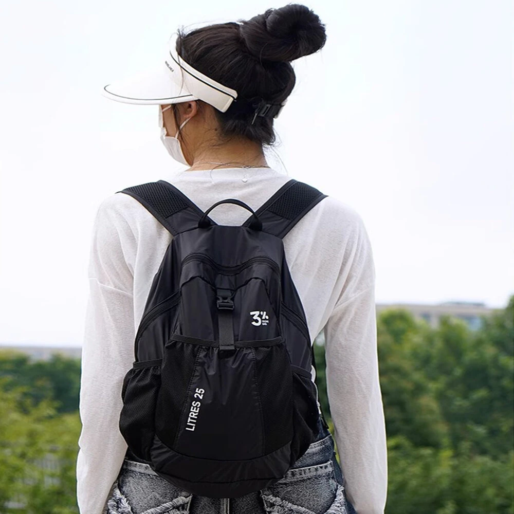 IPRee Ultralight Foldable Backpack,Waterproof Hiking Pack for Trekking Travel,Compact Long-lasting Small Bag with Adjustable Straps — view 4