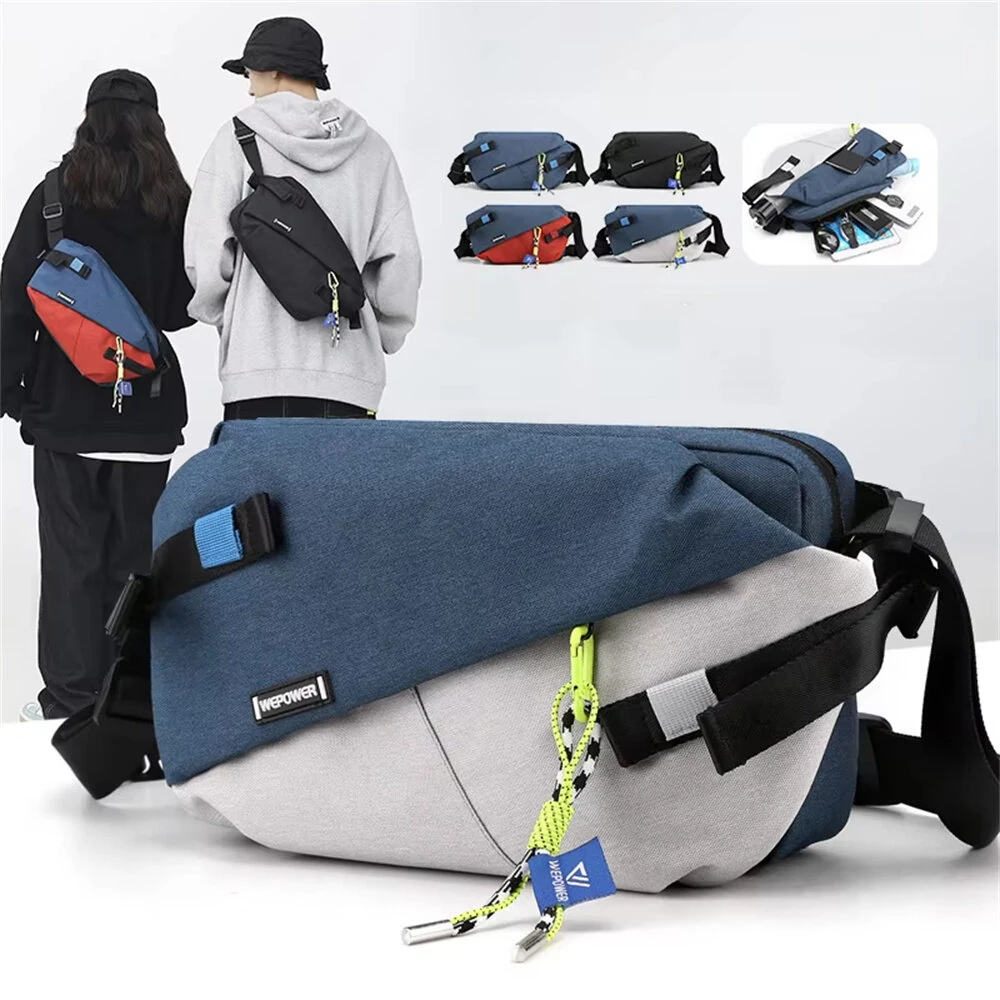 IPRee Unisex Chest Pack Casual Nylon High Quality Panelled Waist Packs Outdoor Travel Crossbody Bag Men Wasit Belt Bags — IPRee