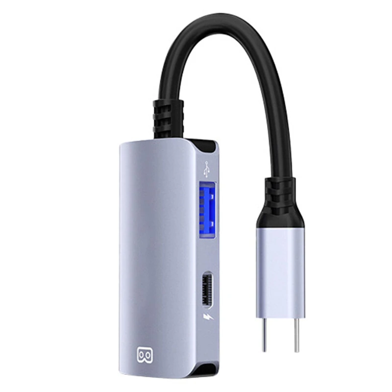 J-CUH905 AR Glasses Charger Converter 5-in-1 Type-C Multifunction Extension Dock with USB / PD65W / USB-C Data / AR Screen Projection for VR Glasses Laptop Switch Steamdeck