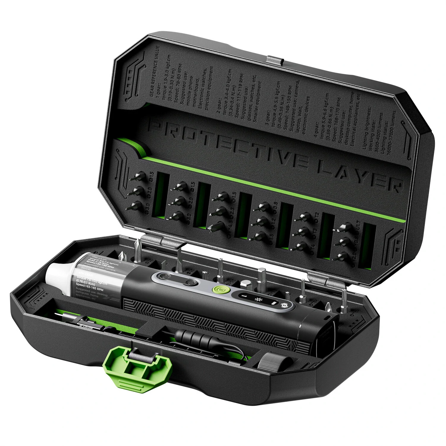 JAKEMY High Efficiency Patented Design Electric Screwdriver with 360° Shadowless Lighting 1500mah PD Charge Battery 4 Adjustable Gears 30 Screwdriver Bits Perfect for Home Appliances and Electronic Repairs — view 2