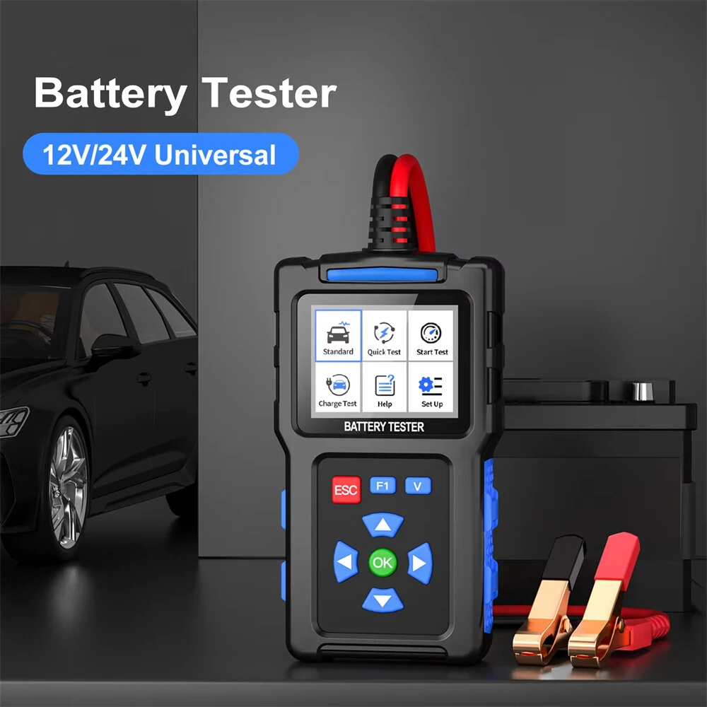 JDiag BT300 12V 24V Car Battery Tester Universal 2.4 inch TFT Color Screen Multiple Testing Modes 20-2000 CCA 10AH-300AH Lead-acid AGM Flat AGM GEL Gel Batteries Tester — view 3