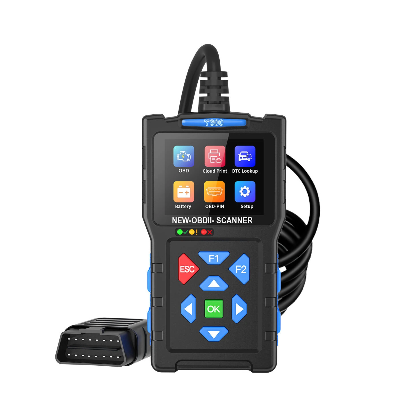 JDiag T300 OBD2 Scanner 2.8 Inch TFT Screen OBDII Multi-function Vehicles Automatic Vehicle Year Recognition Data Stream Recording
