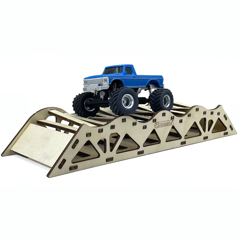 JIABAILE 3601 3602 1/36 Mini RC Car Crawler Scene Combo 4-Piece Laser-Cut Wooden Obstacle Course for Micro Vehicles Models DIY Parts 3600 — JIABAILE