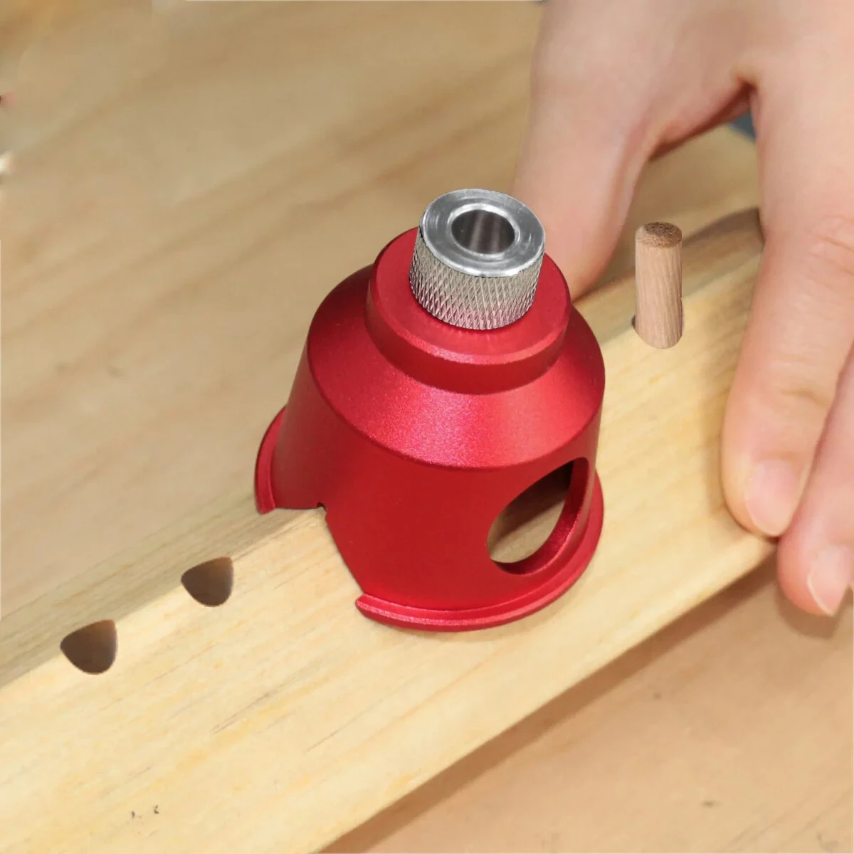 JIGHOLE 3-10mm Doweling Jig Drill Guide 90 Degree Straight Hole Positioner with 8 Steel Bushings Accurate Woodworking Tool — view 5