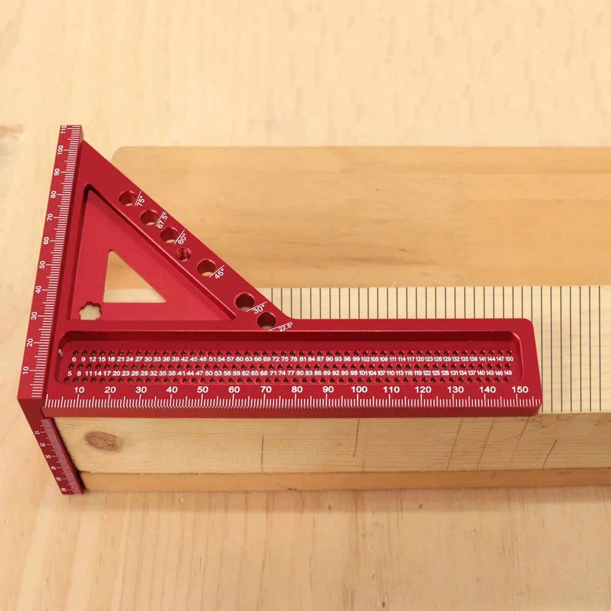 JIGHOLE 3D Multi-Angle Framing Square Measuring Ruler Adjustable 0-180 Degree Protractor Aluminum Alloy Anodized Surface Carpenter Triangle Ruler Measurement Tool Marker — view 4
