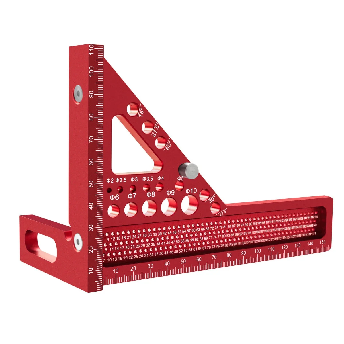 JIGHOLE 3D Multi-Angle Measuring Ruler Square Ruler Hole Drawing Ruler Metric Scale Carpenter Woodworking Layout Tool — view 5