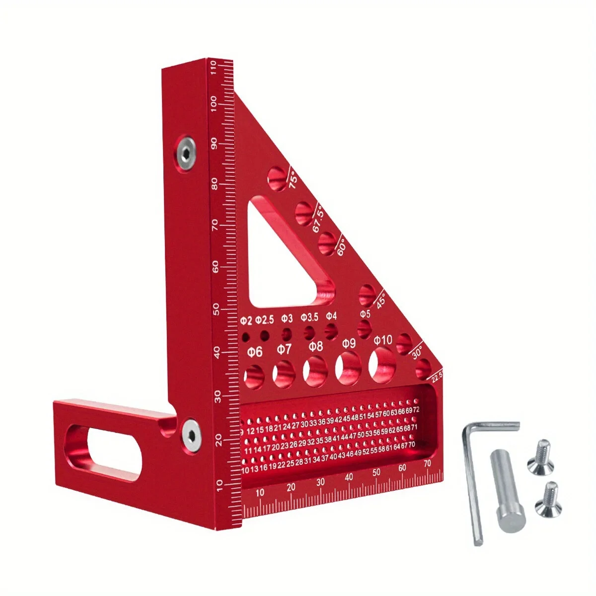 JIGHOLE 5th Generation 3D Multi-angle Measuring Ruler Square Ruler 22.5-90 Degree Protractor Aluminum Alloy Scriber for Woodworking Carpenters Craftsmen — view 5