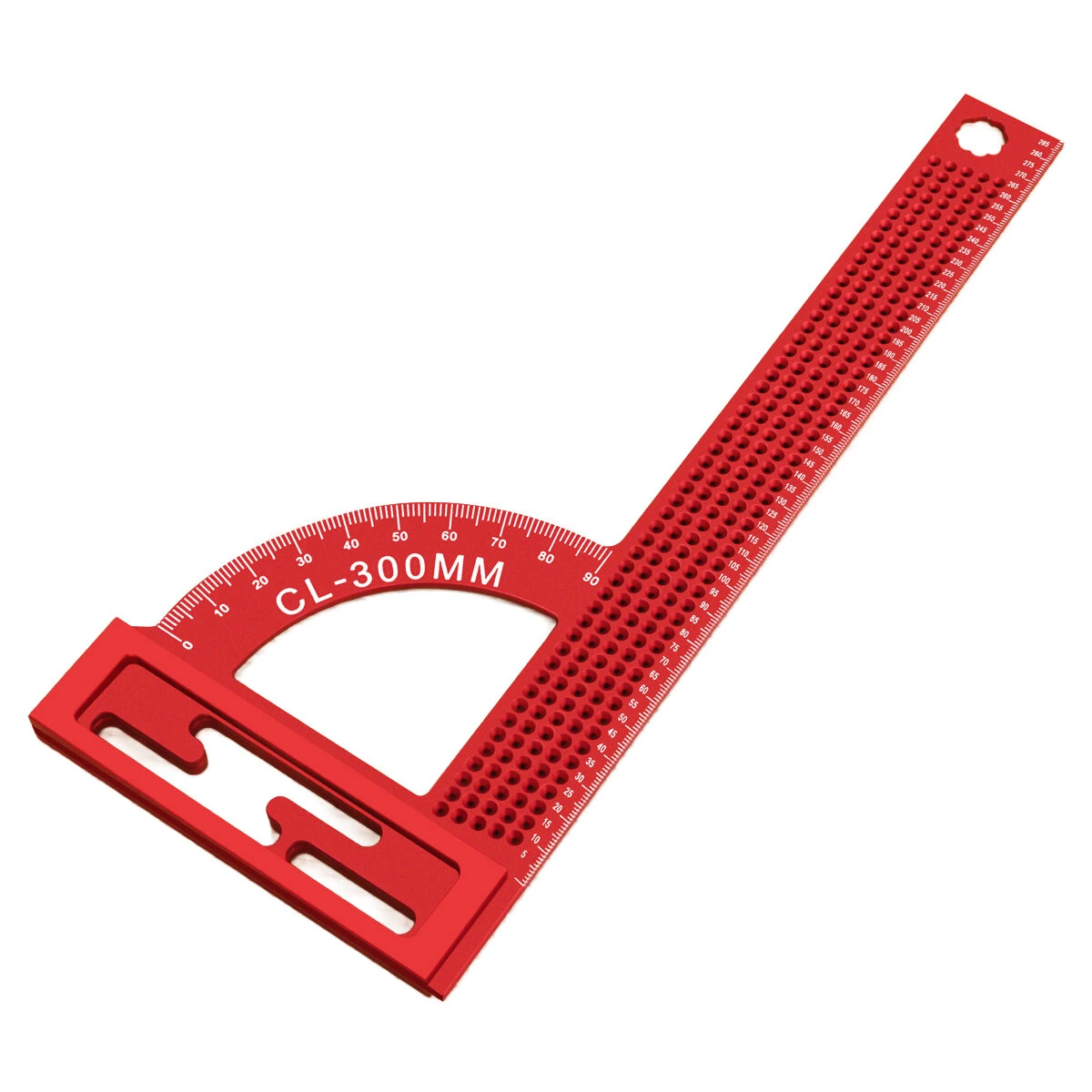 JIGHOLE CL-300MM T Type Multi-Angle Ruler Square Measuring Ruler Aluminum Alloy Woodworking Measuring Tool
