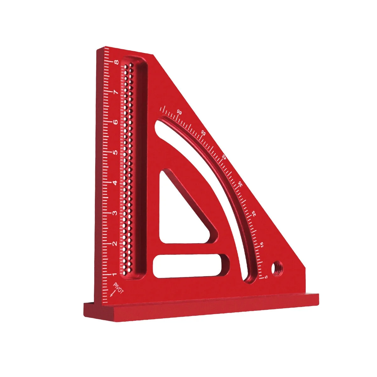 JIGHOLE Multi-Angle Measuring Ruler Protractor Height Gauge Square Ruler Aluminum Alloy Triangle Shape with Laser Engraved Metric Scale for Woodworking and Carpentry — view 3