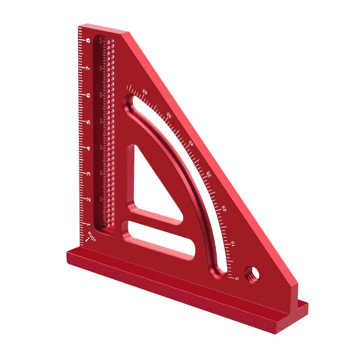 JIGHOLE Multi-Angle Measuring Ruler Protractor Height Gauge Square Ruler Aluminum Alloy Triangle Shape with Laser Engraved Metric Scale for Woodworking and Carpentry — view 4