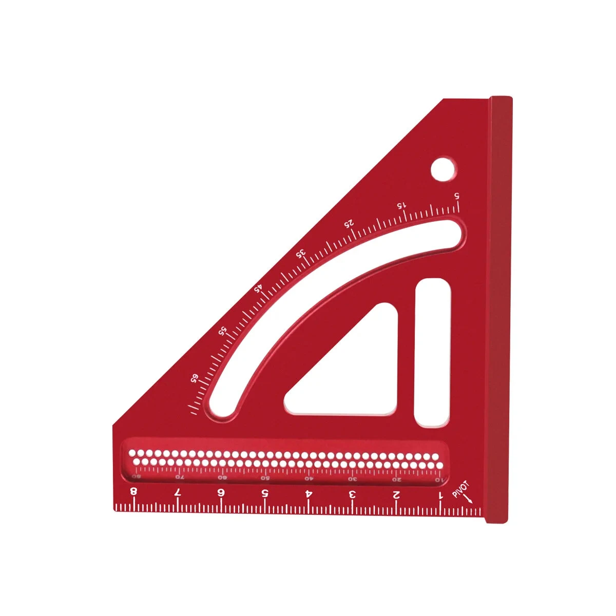 JIGHOLE Multi-Angle Measuring Ruler Protractor Height Gauge Square Ruler Aluminum Alloy Triangle Shape with Laser Engraved Metric Scale for Woodworking and Carpentry — view 5
