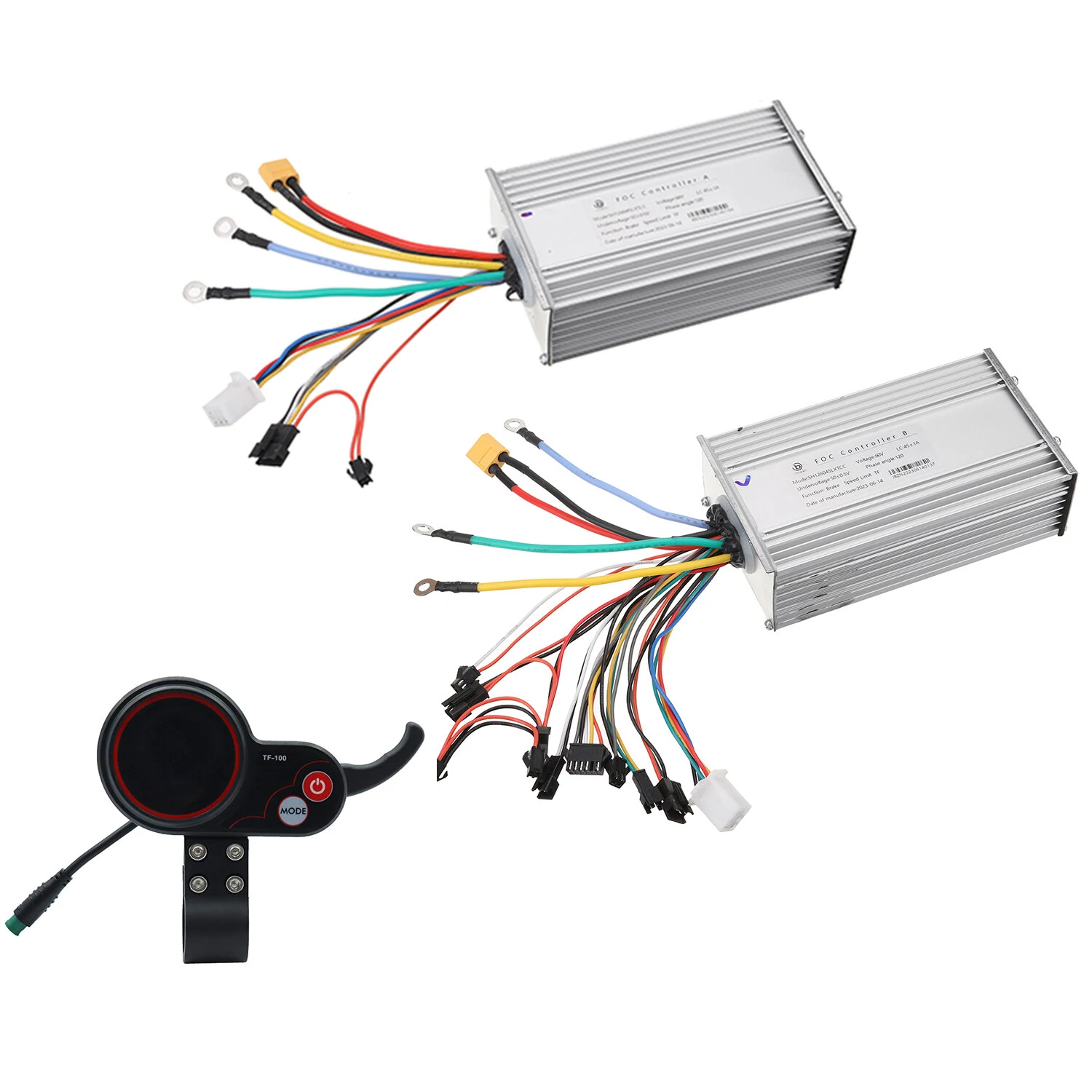 JingBo 60V 45A FOC Sine Wave Electric Scooter Controllers With Display TF-100 5 Pin Display For LAOTIE TI30 ES19 ZERO Hal0 Knight 60V Electric Scooter — view 2