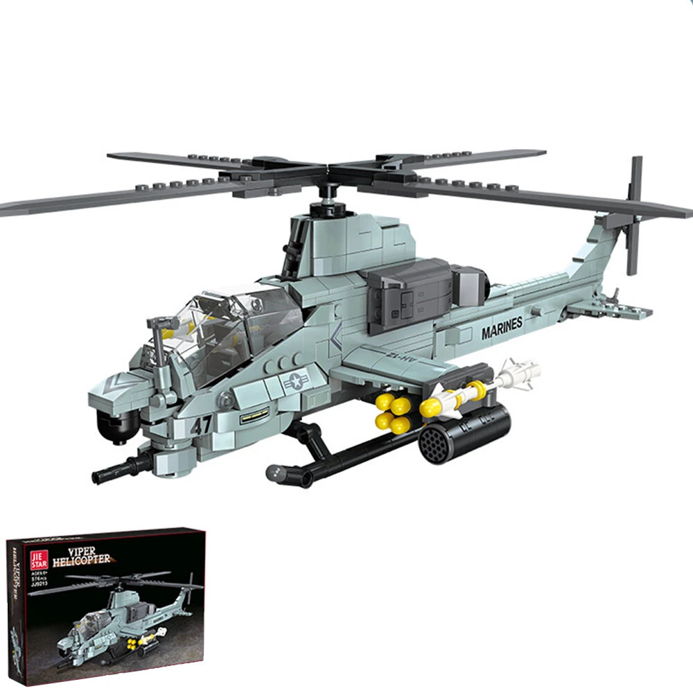 JJ9213 Military Helicopter Building Block Assembly Kit 576PCS Children's Toy Gift — JIE-STAR