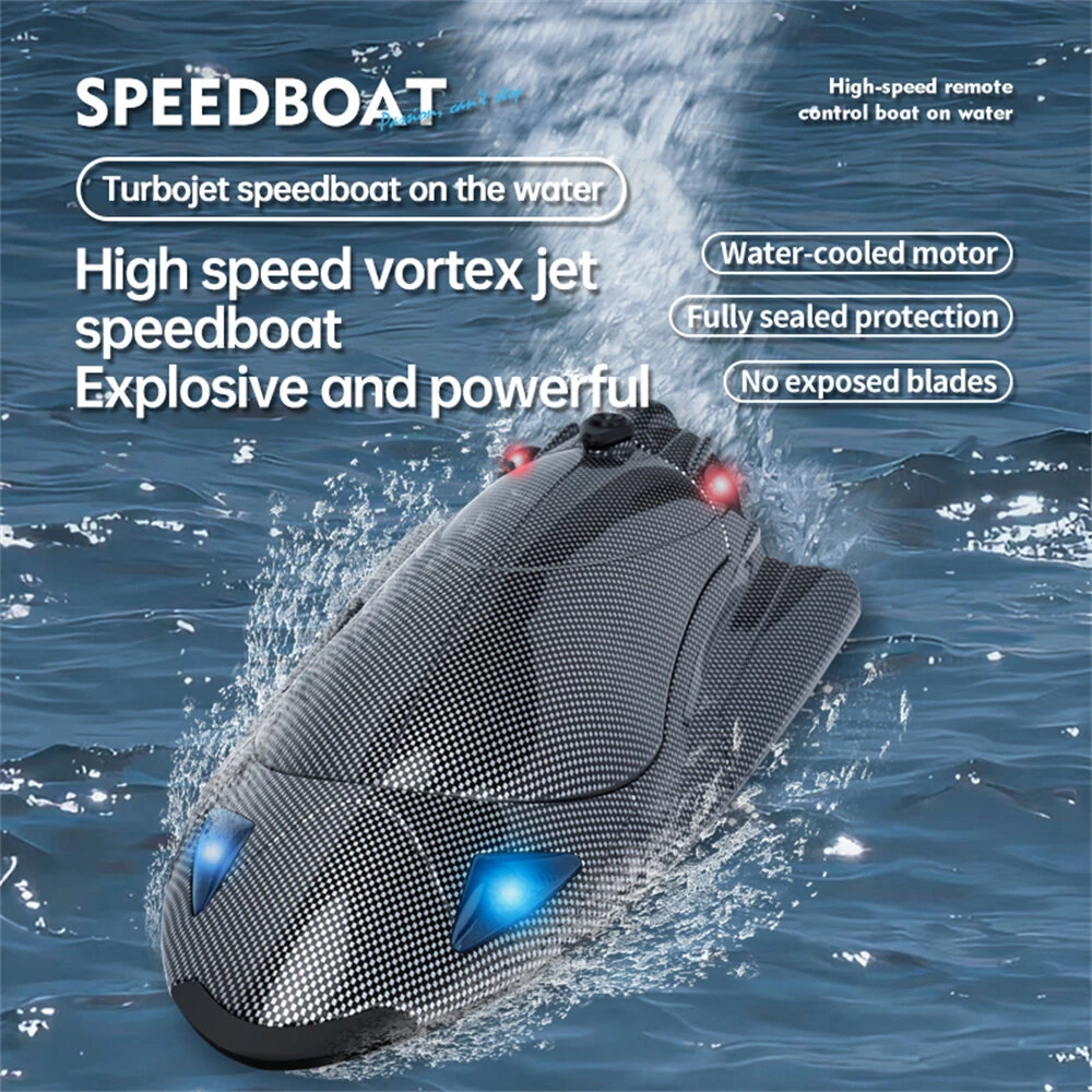 JJRC FY011 2.4G 35km/h RC Boat Jet Pump Ship Waterproof Vehicles Models Capsize Reset LED Light Water Cooling High Speed Remote Control Toys — view 2