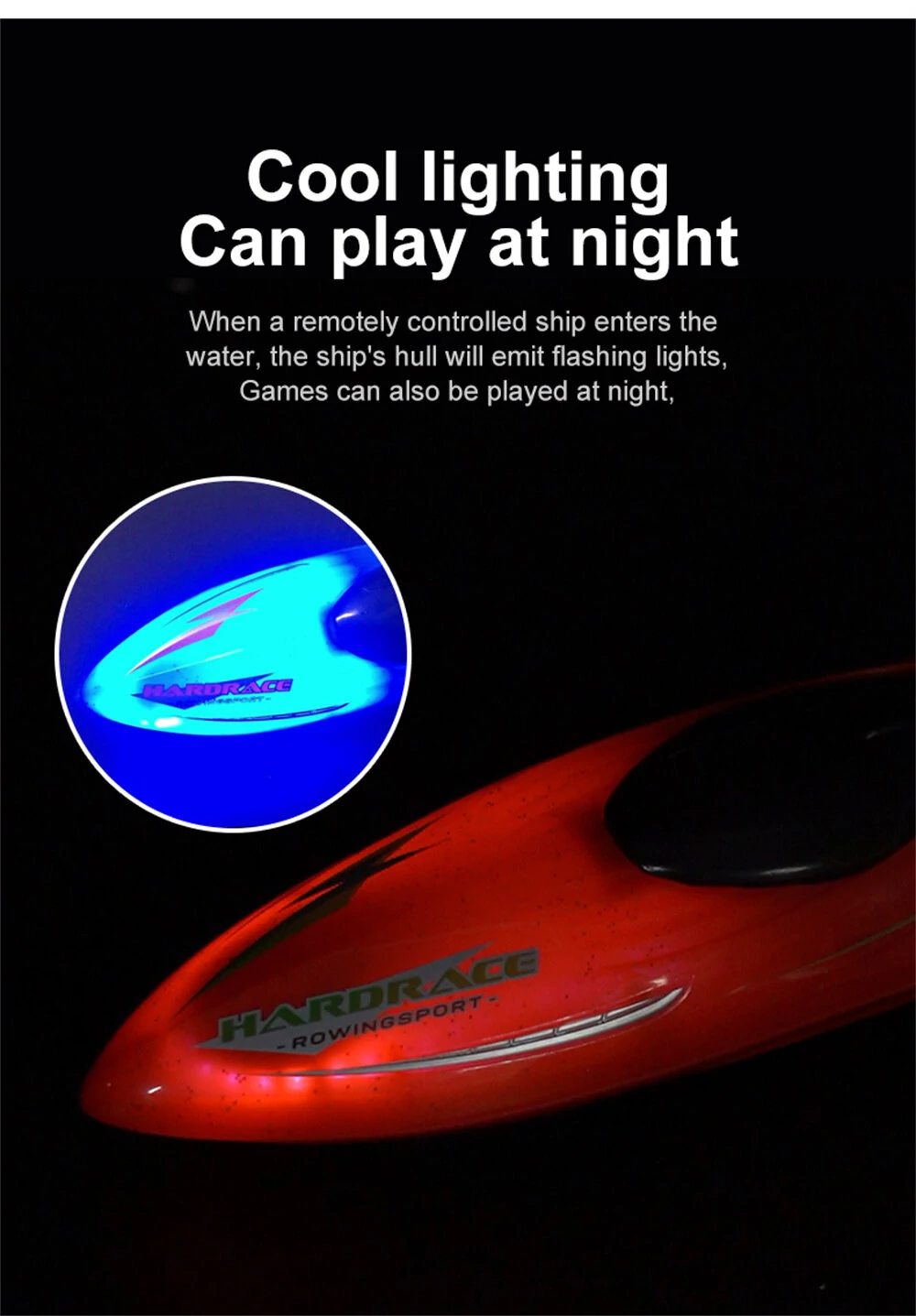 JJRC S8 RTR 2.4G RC Boat Stunt Mini Speedboat LED Light 360° Rotation Remote Control Racing Ship Waterproof Kids Children Toys Vehicle Models — view 12