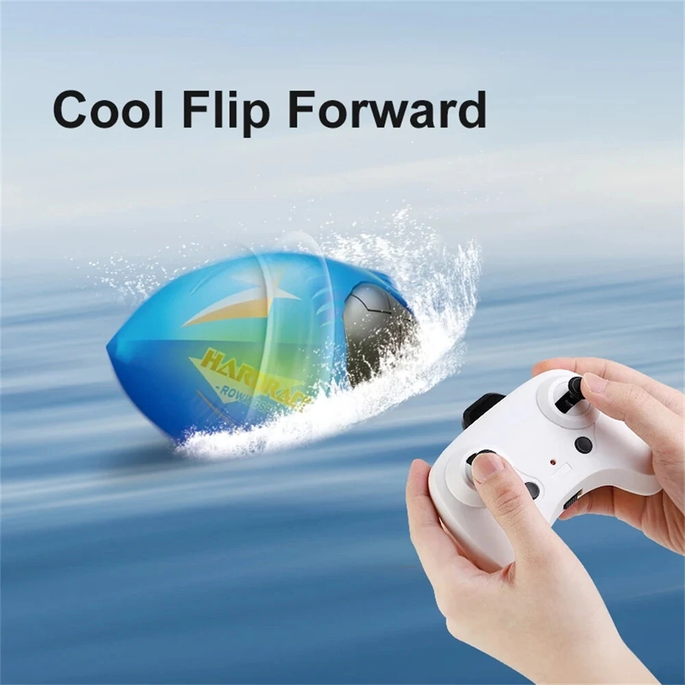 JJRC S8 RTR 2.4G RC Boat Stunt Mini Speedboat LED Light 360° Rotation Remote Control Racing Ship Waterproof Kids Children Toys Vehicle Models — view 8