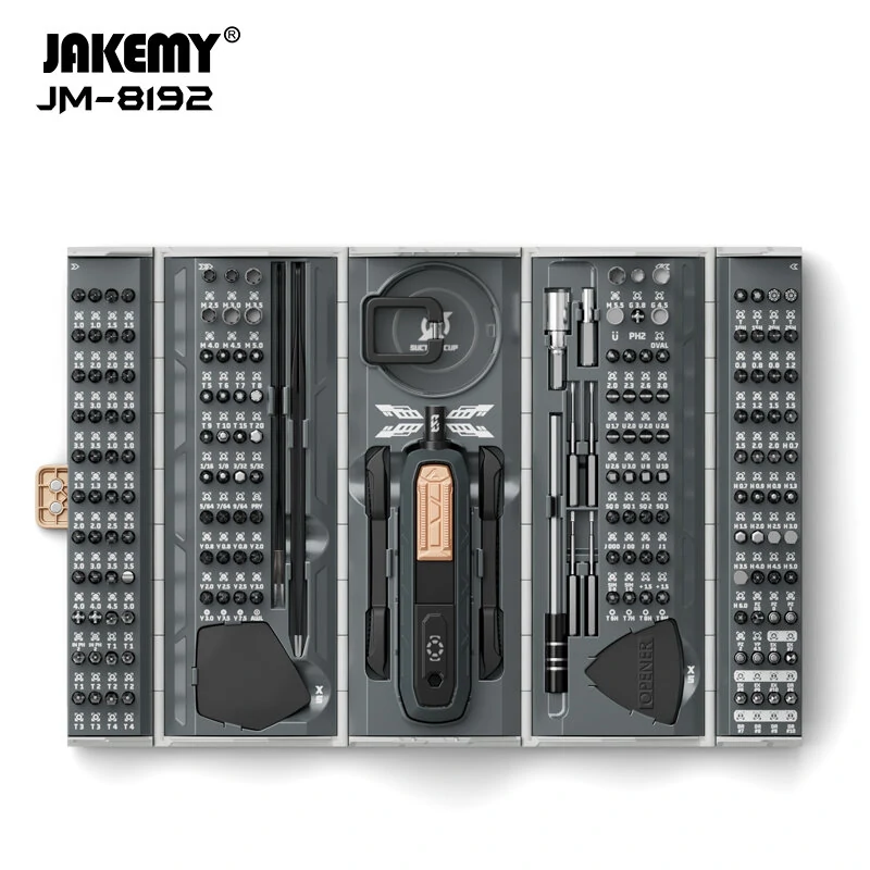 JM-8192 Multi-Functional 180-in-1 Precision Screwdriver Tool Set Chrome Vanadium Bits Stripped Screw Extractors Mobile Phone Repair DIY Tools Home Improvement