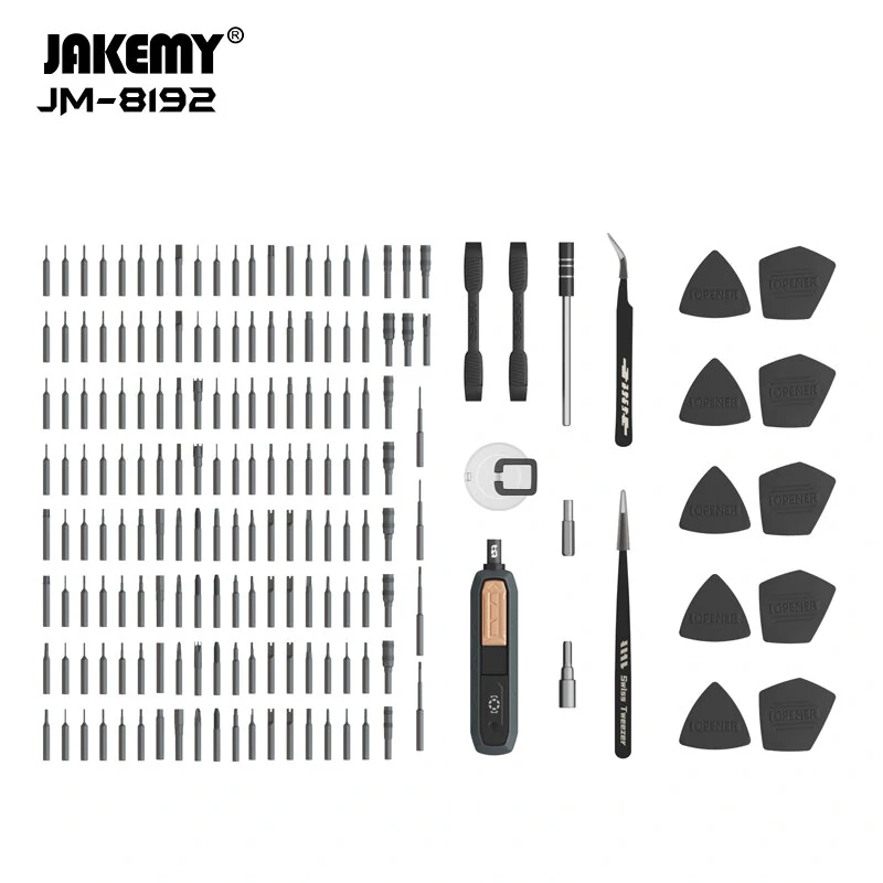 JM-8192 Multi-Functional 180-in-1 Precision Screwdriver Tool Set Chrome Vanadium Bits Stripped Screw Extractors Mobile Phone Repair DIY Tools Home Improvement — view 3
