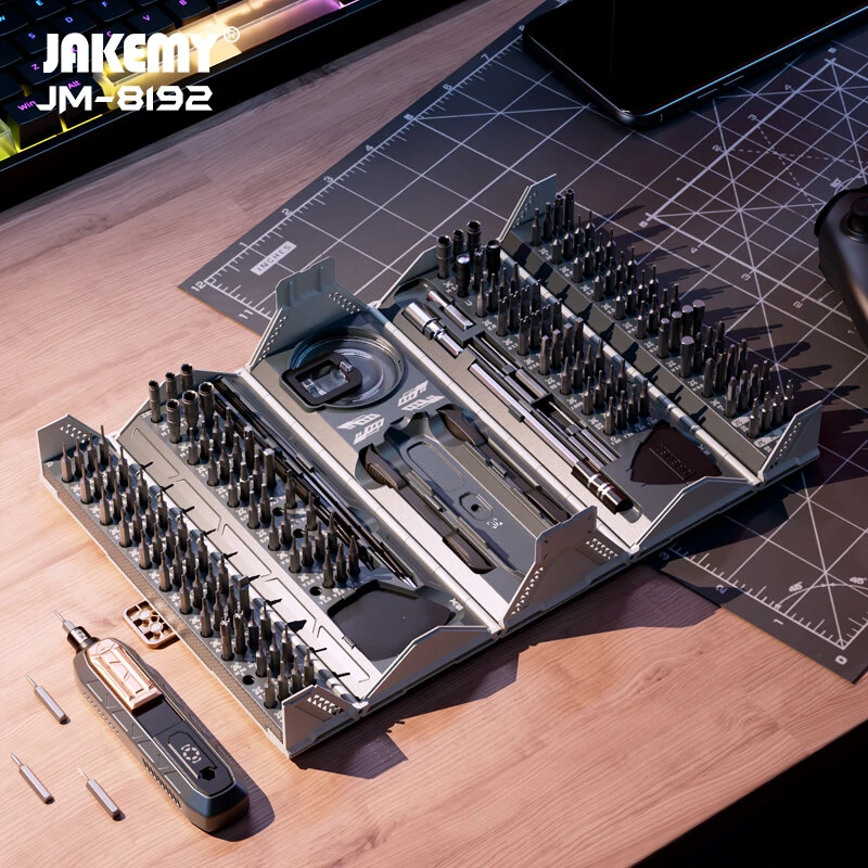 JM-8192 Multi-Functional 180-in-1 Precision Screwdriver Tool Set Chrome Vanadium Bits Stripped Screw Extractors Mobile Phone Repair DIY Tools Home Improvement — view 6