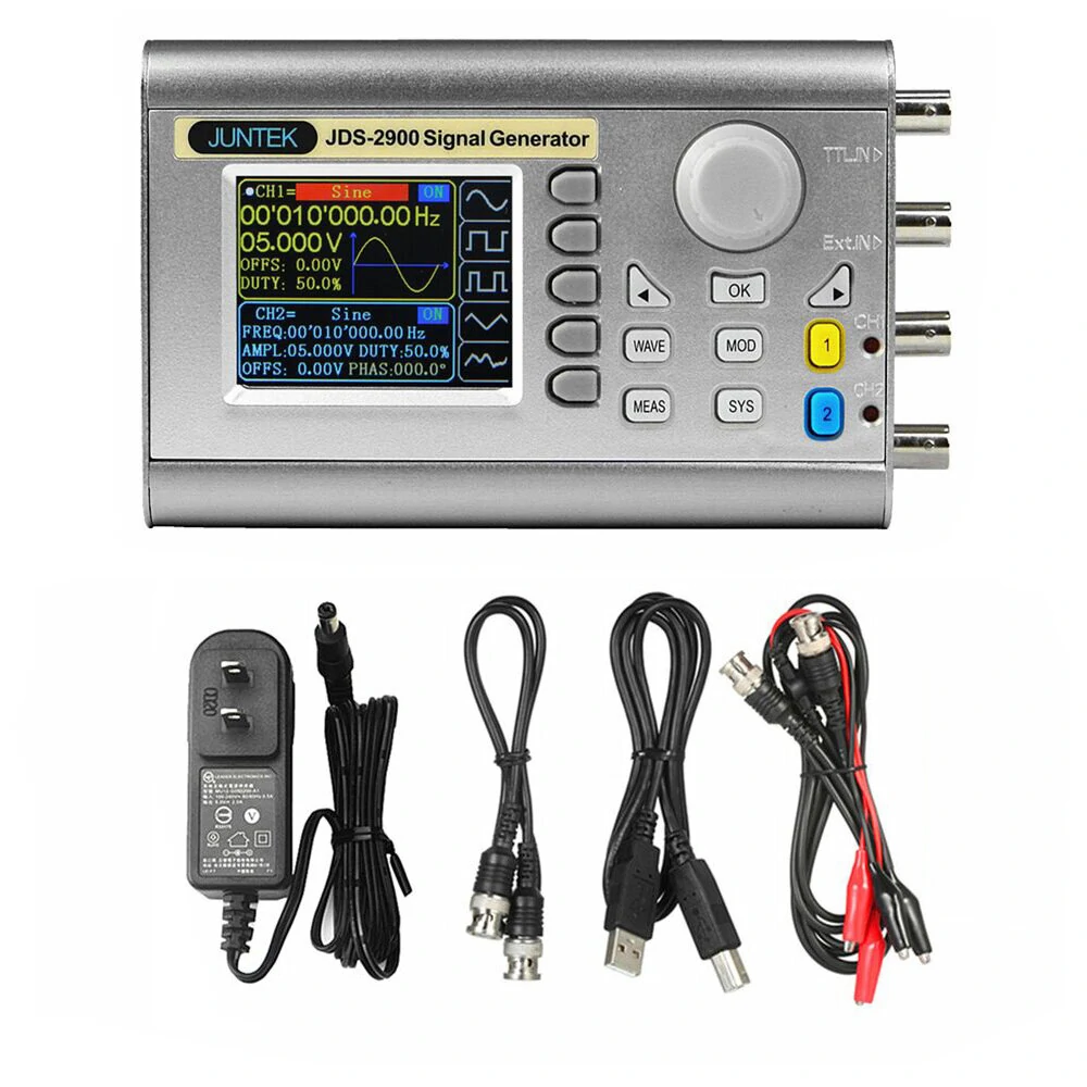 JUNTEK JDS2900 series 15MHz- 60MHz DDS function signal generator CNC dual-channel frequency counter Arbitrary waveform generator