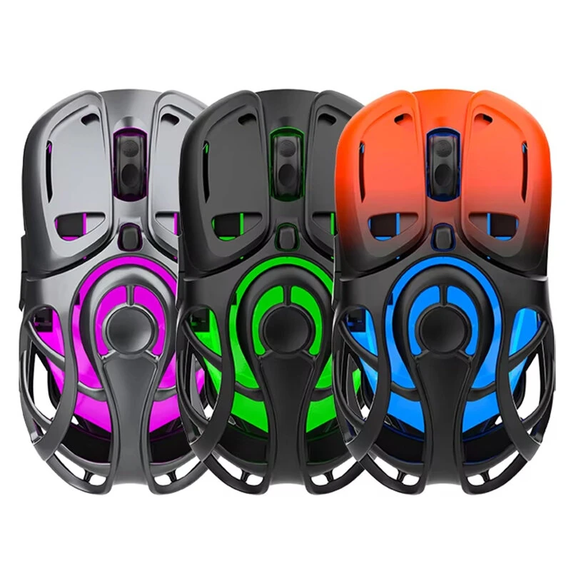 K-Snake X10 Tri-Mode Wireless Gaming Mouse Hollow Design 10000DPI RGB Lighting 400mAh Battery 10000Hz Polling Rate 71g Lightweight 2.4G/Bluetooth/Wired Esports Gamer Mice — Pricio