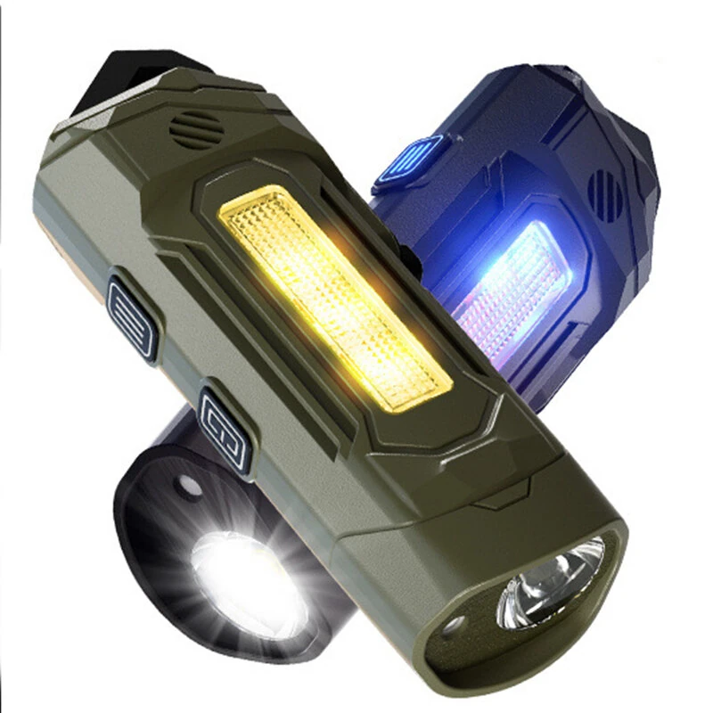 K220 Mini Keychain Flashlight with UV Violet Light Buzzing Horn USB-C Charging Waterproof Design Magnetic Attraction Portable Tactical Torch 32g Lightweight