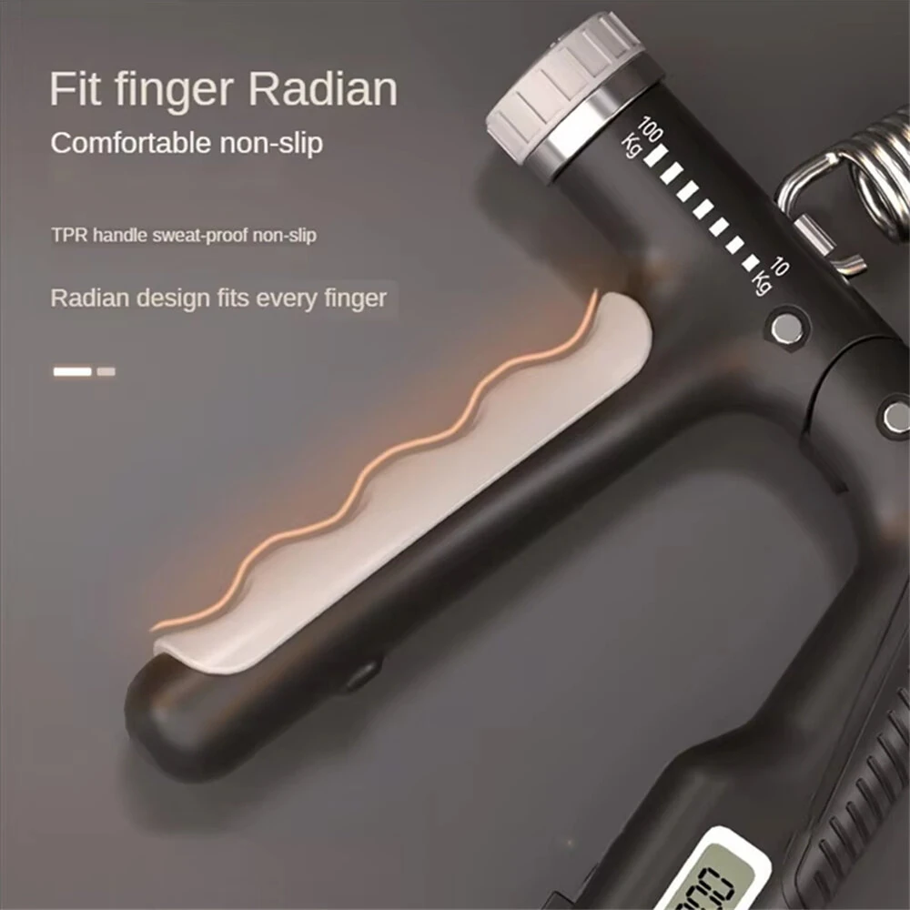 KALOAD 10-100Kg Adjustable Electronic Counting Hand Grip Finger Exerciser for Forearm Muscle Recovery Fitness Gym Training — view 7