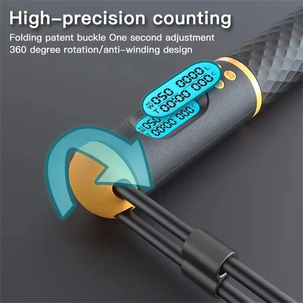 KALOAD 2 In 1 Multifun Jump Rope with Jumps Calorie Digital Countting Weighted Balls / Cordless Non-slip Handles Sports Skipping Rope — view 7