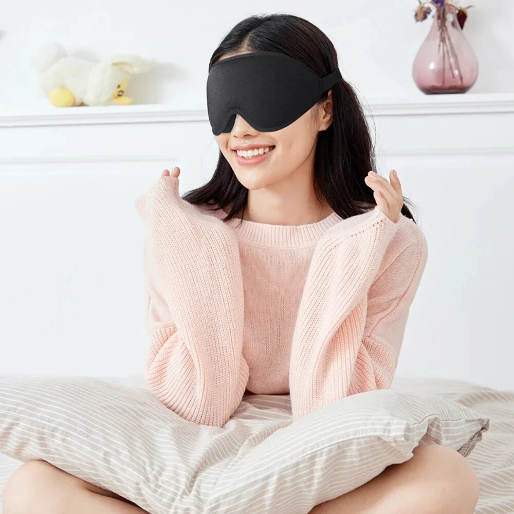 KALOAD 3D Deep Socket Rebound Memory Foam Sleeping Eye Mask Adjustable Strap Light Breathable Face Eyepatch for Deep Sleep Yoga Travel — view 4