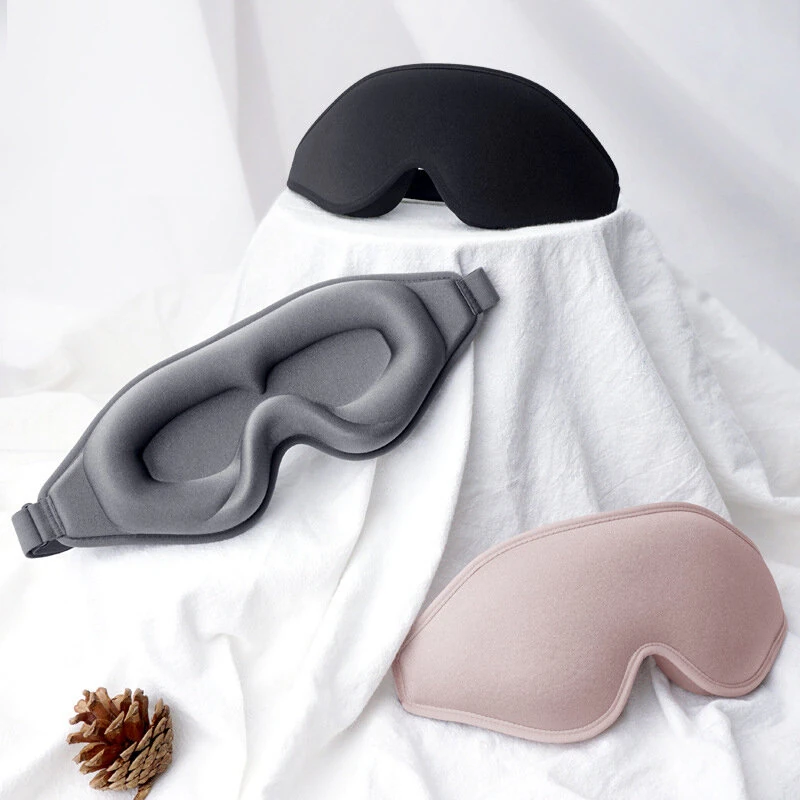 KALOAD 3D Deep Socket Rebound Memory Foam Sleeping Eye Mask Adjustable Strap Light Breathable Face Eyepatch for Deep Sleep Yoga Travel — view 7
