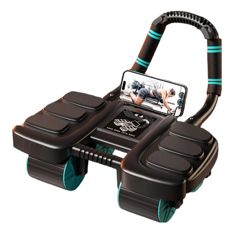 KALOAD 4 Wheel Smart Abdominal Exerciser with Phone Holder 6 Elbow Support Intelligent Brakes Automatic Rebound Antislip Home Gym Fitness Equipment for Exercise Abs — KALOAD