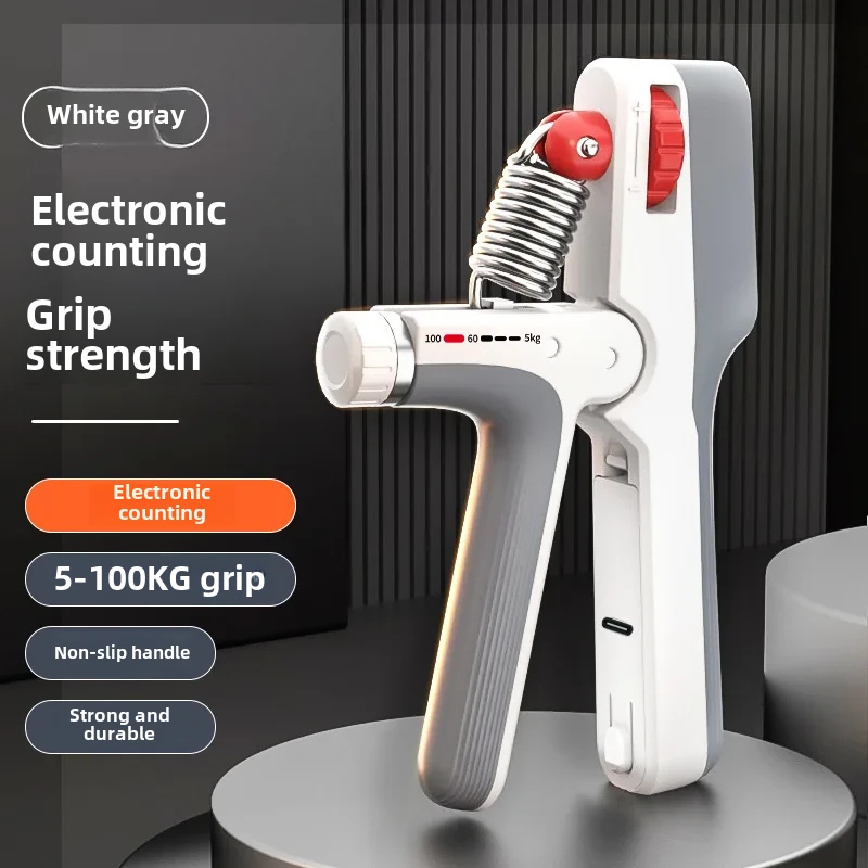 KALOAD 5-100kg USB Rechargeable Electronic Counting Hand Gripper Adjustable Resistance Strengthener for Finger Arm Muscle Strength Exercise Training — view 6
