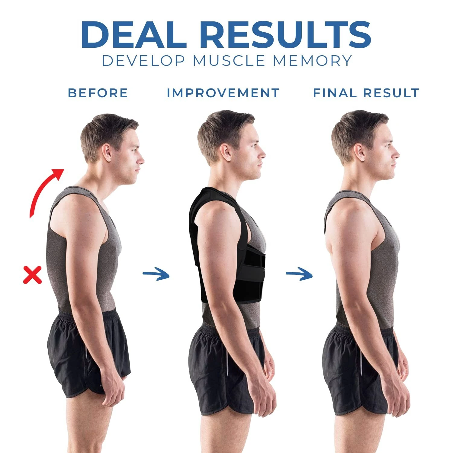 KALOAD Adjustable Back Support Belt Back Posture Corrector Shoulder Lumbar Spine Support Back Protector — view 6